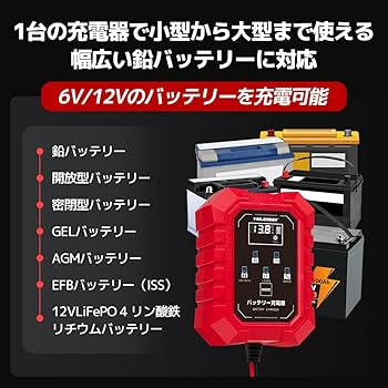 ❤バッテリー充電のみならず修復モードも登載❣超高性能♪❤カーバッテリー充電器1 コスパ最強】車のバッテリー充電器！安い・高速・安全・残量表示
